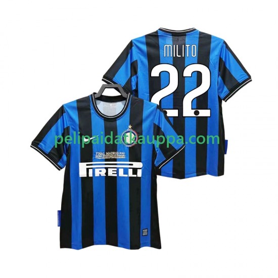 Inter Milan MILITO 22 2009 Retro Koti Fanipelipaita (Miehet) 2010 Lyhythihainen