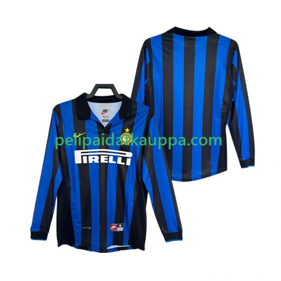 Inter Milan Retro Koti Fanipelipaita (Miehet) 1998 1999 Pitkähihainen