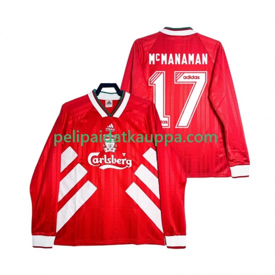 Liverpool MCMANAMAN 17 1993 1995 Retro Koti Fanipelipaita (Miehet) Pitkähihainen