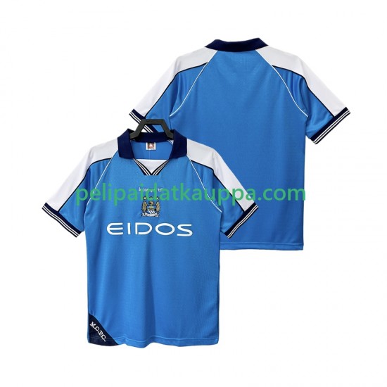 Manchester City 2001 Retro Koti Fanipelipaita (Miehet) 1999 Lyhythihainen