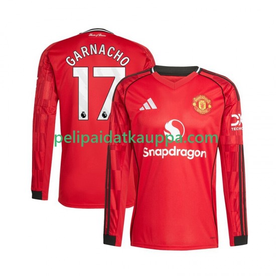 Manchester United Alejandro Garnacho 17 Koti Fanipelipaita (Miehet) 2025-2026 Pitkähihainen
