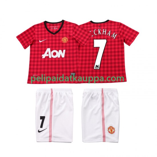 Manchester United BECKHAM 7 2012 2013 Retro Koti Fanipelipaita (Lasten) Lyhythihainen
