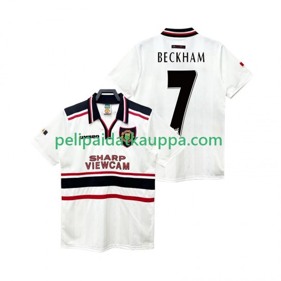 Manchester United Beckham 7 Retro Vieras Fanipelipaita (Miehet) 1998 1999 Lyhythihainen