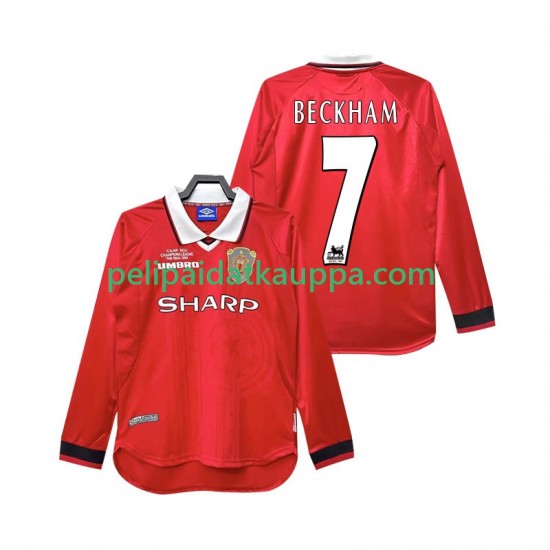 Manchester United Beckham 7 2000 Retro Koti Fanipelipaita (Miehet) 1999 Pitkähihainen Manchester United Beckham 7 2000 Retro Koti Fanipelipaita (Miehet) 1999 Pitkähihainen