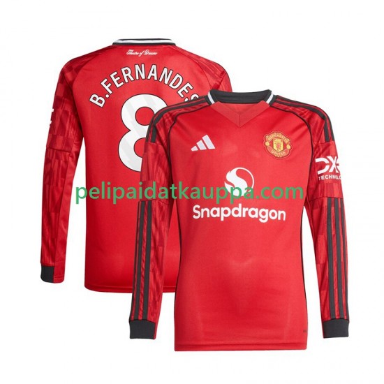 Manchester United Bruno Fernandes 8 Koti Fanipelipaita (Miehet) 2025-2026 Pitkähihainen Manchester United Bruno Fernandes 8 Koti Fanipelipaita (Miehet) 2025-2026 Pitkähihainen