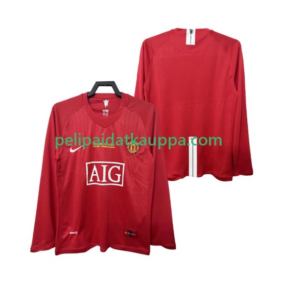 Manchester United Champions League 2007 Retro Koti Fanipelipaita (Miehet) 2008 Pitkähihainen Manchester United Champions League 2007 Retro Koti Fanipelipaita (Miehet) 2008 Pitkähihainen