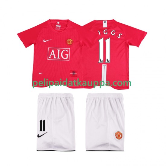Manchester United GIGGS 11 Premier League 2007 Retro Koti Fanipelipaita (Lasten) 2008 Lyhythihainen