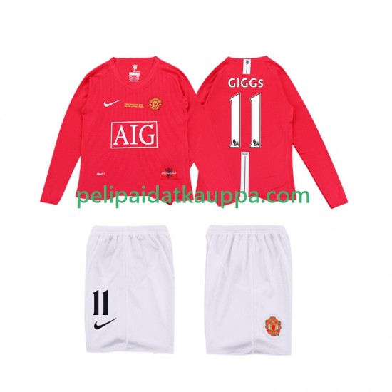 Manchester United GIGGS 11 Premier League 2009 Retro Koti Fanipelipaita (Lasten) 2008 Pitkähihainen