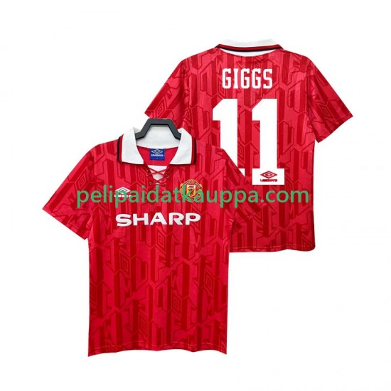 Manchester United GIGGS 11 1992 Retro Koti Fanipelipaita (Miehet) 1994 Lyhythihainen Manchester United GIGGS 11 1992 Retro Koti Fanipelipaita (Miehet) 1994 Lyhythihainen
