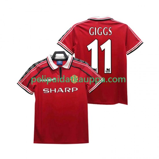 Manchester United GIGGS 11 Retro Koti Fanipelipaita (Miehet) 1998 1999 Lyhythihainen