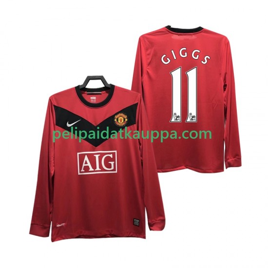 Manchester United GIGGS 11 2009 Retro Koti Fanipelipaita (Miehet) 2010 Pitkähihainen