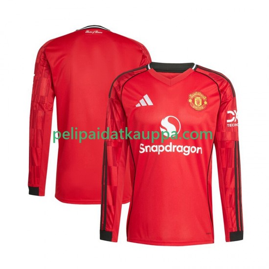 Manchester United Koti Fanipelipaita (Miehet) 2025-2026 Pitkähihainen