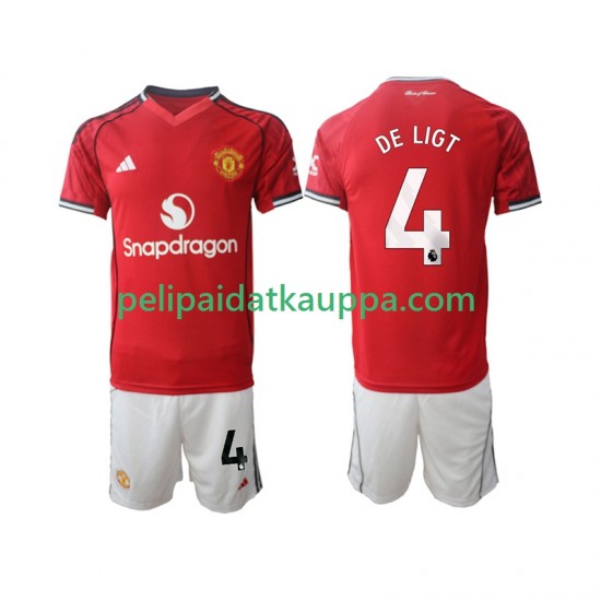 Manchester United Matthijs de Ligt 4 Koti Fanipelipaita (Lasten) 2025-2026 Lyhythihainen