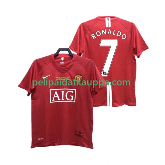 Manchester United RONALDO 7 2007 Retro Koti Fanipelipaita (Miehet) 2008 Lyhythihainen