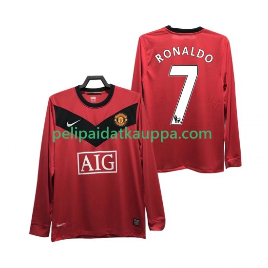 Manchester United RONALDO 7 2009 Retro Koti Fanipelipaita (Miehet) 2010 Pitkähihainen