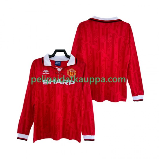 Manchester United 1992 Retro Koti Fanipelipaita (Miehet) 1994 Pitkähihainen