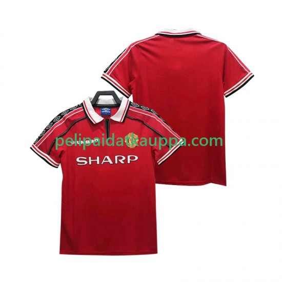 Manchester United Retro Koti Fanipelipaita (Miehet) 1998 1999 Lyhythihainen