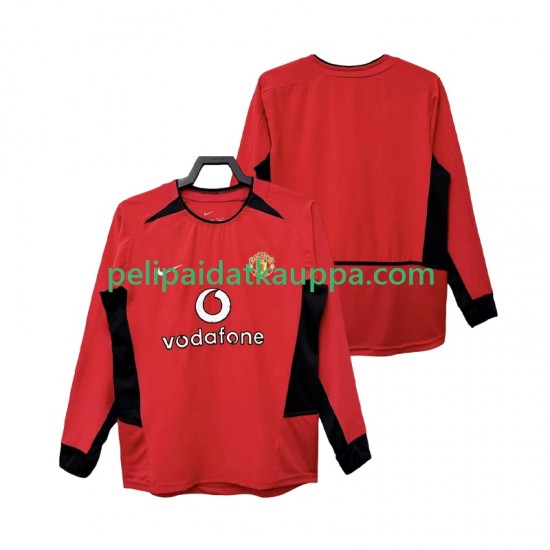 Manchester United Retro Koti Fanipelipaita (Miehet) 2004 2002 Pitkähihainen