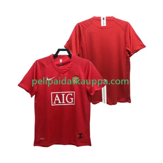 Manchester United Premier League 2007 Retro Koti Fanipelipaita (Miehet) 2008 Lyhythihainen