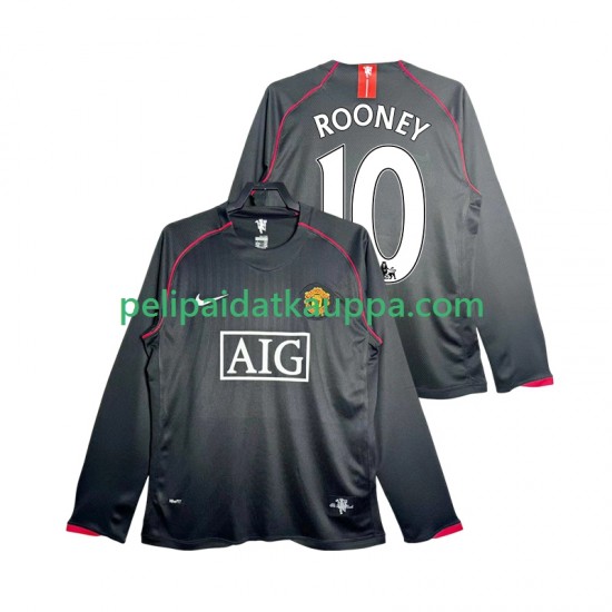 Manchester United Rooney 10 2007 Retro Vieras Fanipelipaita (Miehet) 2008 Pitkähihainen
