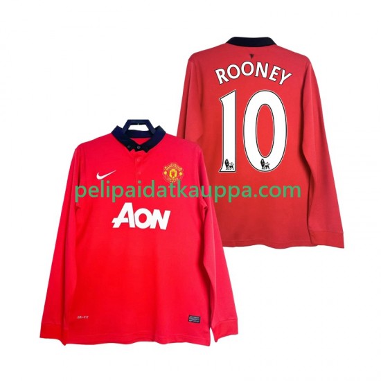Manchester United Rooney 10 2013 2014 Retro Koti Fanipelipaita (Miehet) Pitkähihainen