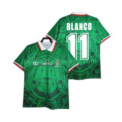 Meksiko BLANCO 11 Retro Koti Fanipelipaita (Miehet) 1998 Lyhythihainen