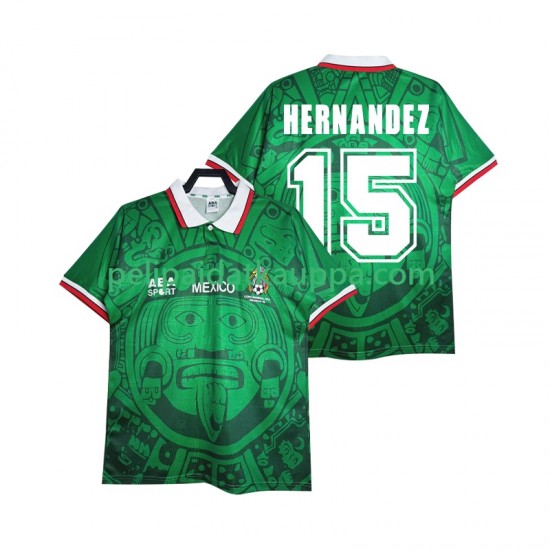 Meksiko HERNANDEZ 15 Retro Koti Fanipelipaita (Miehet) 1998 Lyhythihainen