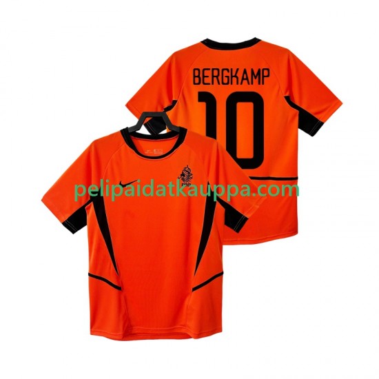 Alankomaat BERGKAMP 10 Retro Koti Fanipelipaita (Miehet) 2002 Lyhythihainen