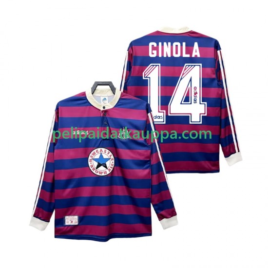 Newcastle United GINOLA 14 1995 1997 Retro Vieras Fanipelipaita (Miehet) Pitkähihainen