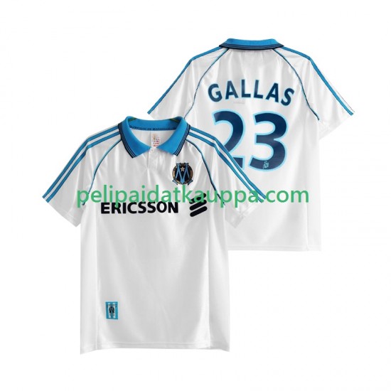 Olympique de Marseille Gallas 23 Retro Koti Fanipelipaita (Miehet) 1998 1999 Lyhythihainen