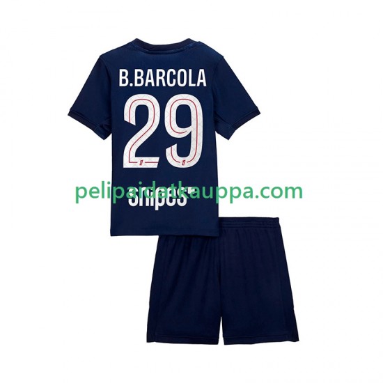 Paris Saint-Germain Bradley Barcola 29 Koti Fanipelipaita (Lasten) 2025-2026 Lyhythihainen