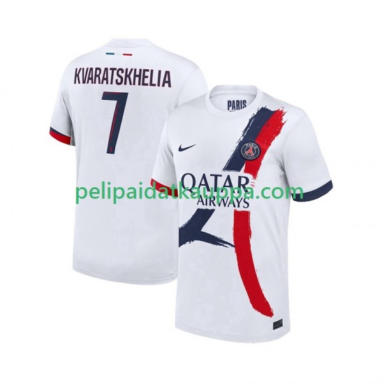 Paris Saint-Germain Khvicha Kvaratskhelia 7 Vieras Fanipelipaita (Miehet) 2025-2026 Lyhythihainen Paris Saint-Germain Khvicha Kvaratskhelia 7 Vieras Fanipelipaita (Miehet) 2025-2026 Lyhythihainen