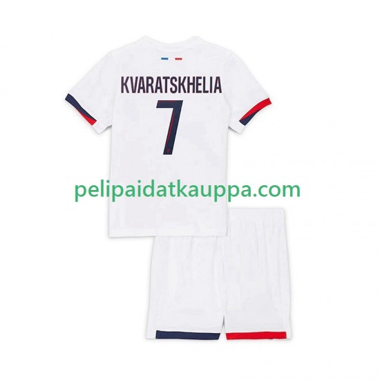 Paris Saint-Germain Khvicha Kvaratskhelia 7 Vieras Fanipelipaita (Lasten) 2025-2026 Lyhythihainen