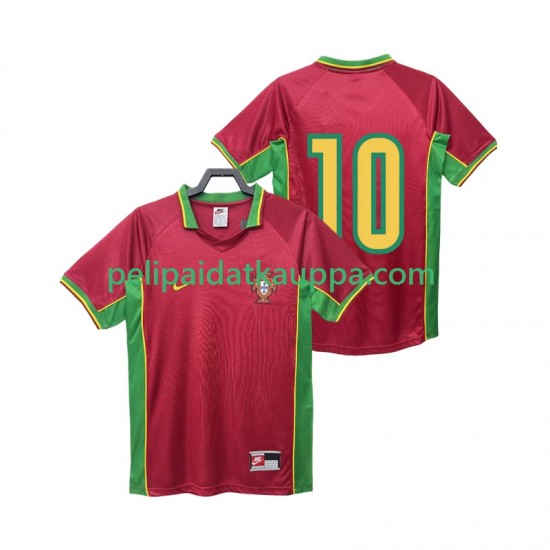 Portugali 10 Retro Koti Fanipelipaita (Miehet) 1998 Lyhythihainen