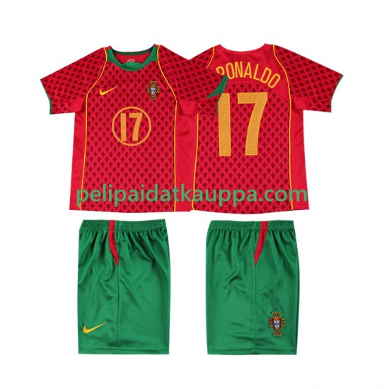 Portugali Cristiano Ronaldo 17 Retro Koti Fanipelipaita (Lasten) 2004 Lyhythihainen