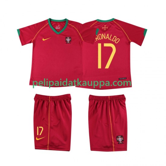 Portugali Cristiano Ronaldo 17 Retro Koti Fanipelipaita (Lasten) 2006 Lyhythihainen