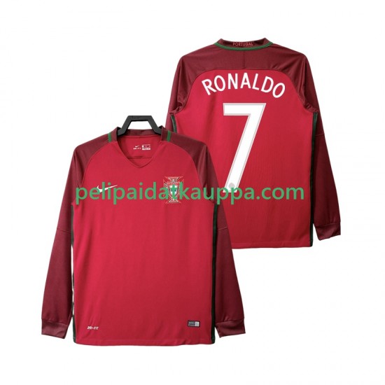 Portugali Cristiano Ronaldo 7 2016 Retro Koti Fanipelipaita (Miehet) Pitkähihainen
