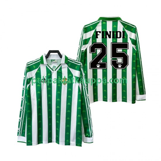 Real Betis FINIDI 25 1996 1997 Retro Koti Fanipelipaita (Miehet) Pitkähihainen