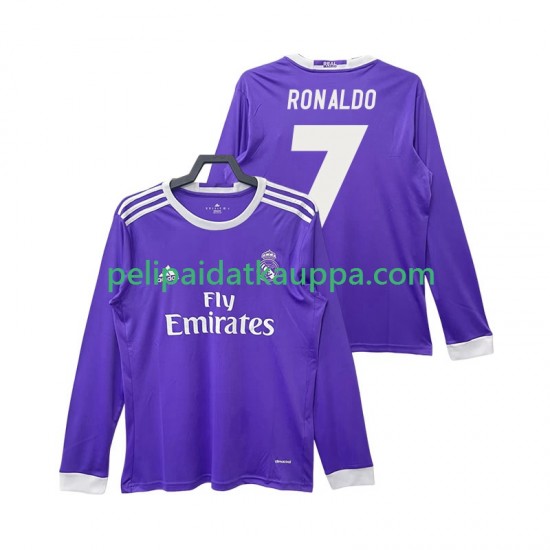 Real Madrid Cristiano Ronaldo 7 2016 2017 Retro Vieras Fanipelipaita (Miehet) Pitkähihainen