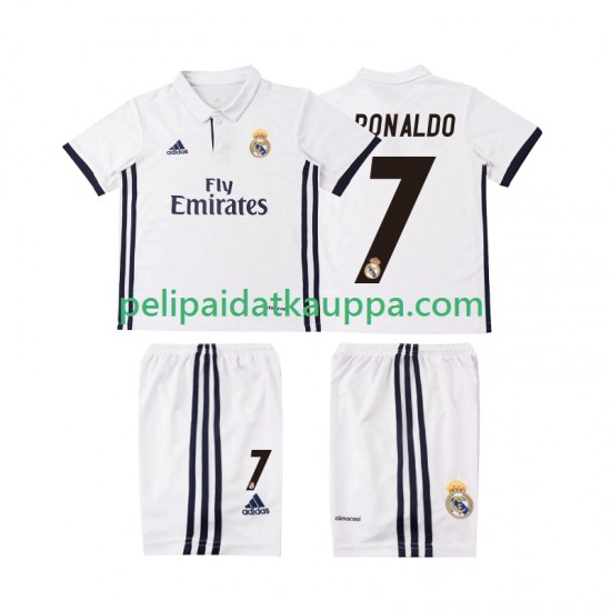 Real Madrid Cristiano Ronaldo 7 2016 2017 Retro Koti Fanipelipaita (Lasten) Lyhythihainen Real Madrid Cristiano Ronaldo 7 2016 2017 Retro Koti Fanipelipaita (Lasten) Lyhythihainen