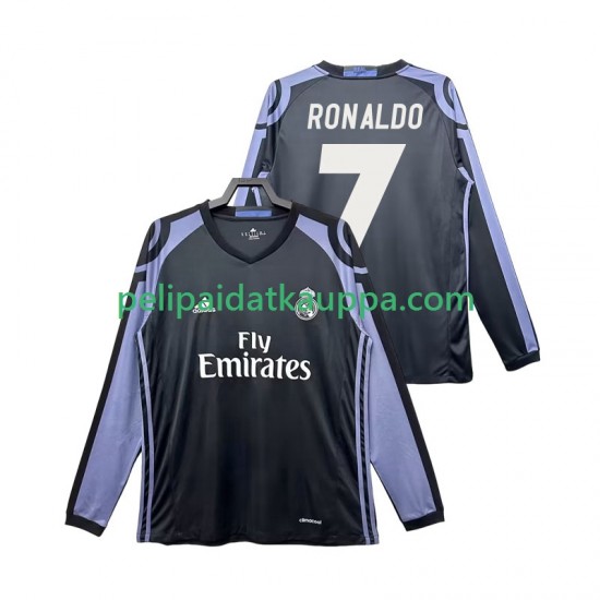 Real Madrid Cristiano Ronaldo 7 2016 2017 Retro Kolmas Fanipelipaita (Miehet) Pitkähihainen