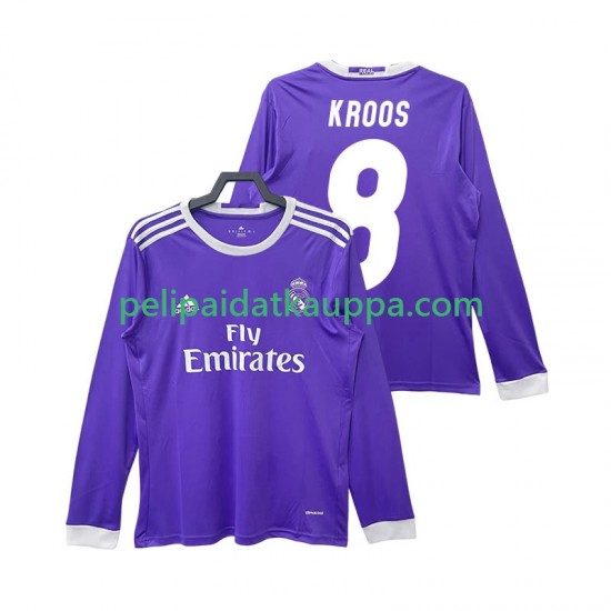 Real Madrid KROOS 8 2016 2017 Retro Vieras Fanipelipaita (Miehet) Pitkähihainen