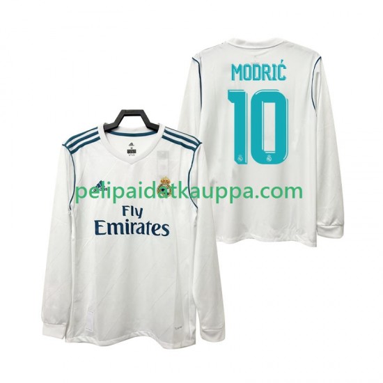 Real Madrid Modrić 10 2017 2018 Retro Koti Fanipelipaita (Miehet) Pitkähihainen