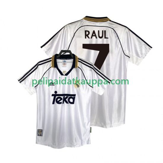 Real Madrid RAUL 7 2000 Retro Koti Fanipelipaita (Miehet) 1998 Lyhythihainen Real Madrid RAUL 7 2000 Retro Koti Fanipelipaita (Miehet) 1998 Lyhythihainen