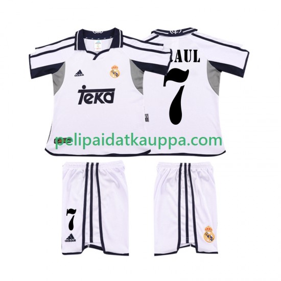 Real Madrid RAUL 7 2001 Retro Koti Fanipelipaita (Lasten) 2002 Lyhythihainen