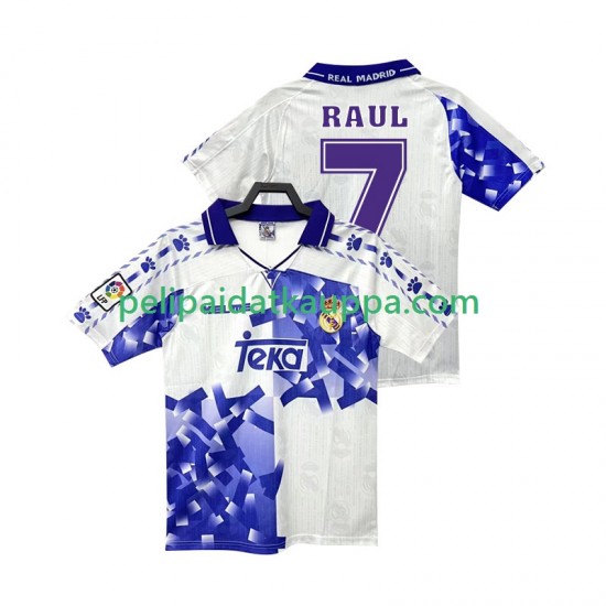 Real Madrid RAUL 7 1996 1997 Retro Kolmas Fanipelipaita (Miehet) Lyhythihainen Real Madrid RAUL 7 1996 1997 Retro Kolmas Fanipelipaita (Miehet) Lyhythihainen