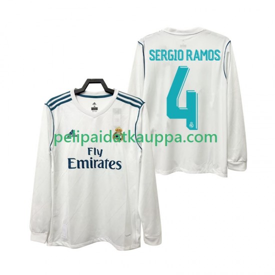 Real Madrid SERGIO RAMOS 4 2017 2018 Retro Koti Fanipelipaita (Miehet) Pitkähihainen Real Madrid SERGIO RAMOS 4 2017 2018 Retro Koti Fanipelipaita (Miehet) Pitkähihainen