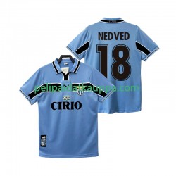 SS Lazio NEDVED 18 Retro Koti Fanipelipaita (Miehet) 1998 1999 Lyhythihainen