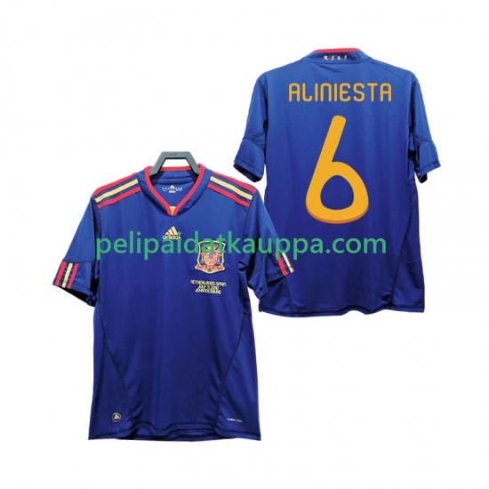 Espanja Andres Iniesta 6 Retro Vieras Fanipelipaita (Miehet) 2010 Lyhythihainen Espanja Andres Iniesta 6 Retro Vieras Fanipelipaita (Miehet) 2010 Lyhythihainen