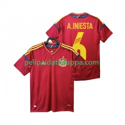Espanja Andres Iniesta 6 2012 Retro Koti Fanipelipaita (Miehet) Lyhythihainen